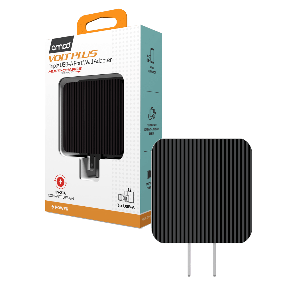 AMPD Volt Plus Triple USB A Port Wall Charger