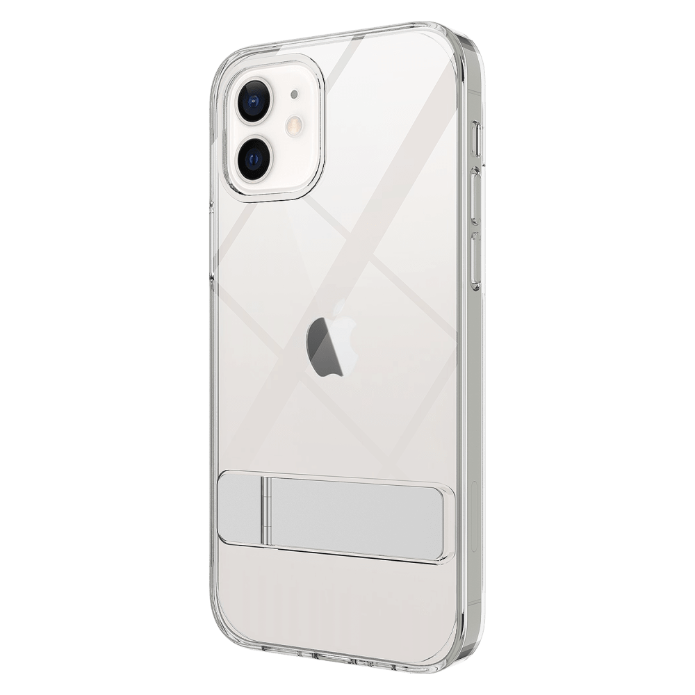 AMPD Crystal Clear Case with Metal Kickstand for Apple iPhone 12 Clear