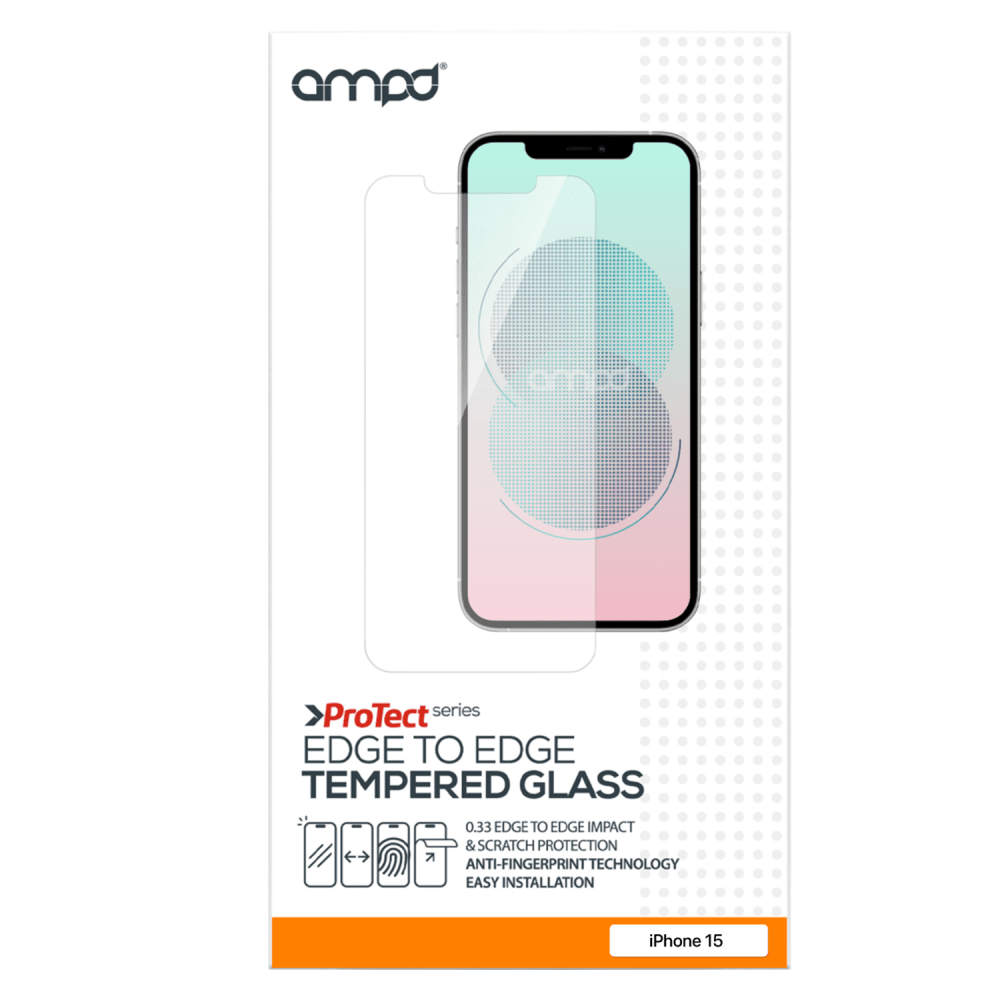 AMPD 0.33 Impact Tempered Glass Screen Protector for Apple iPhone 15 Pro Max Clear