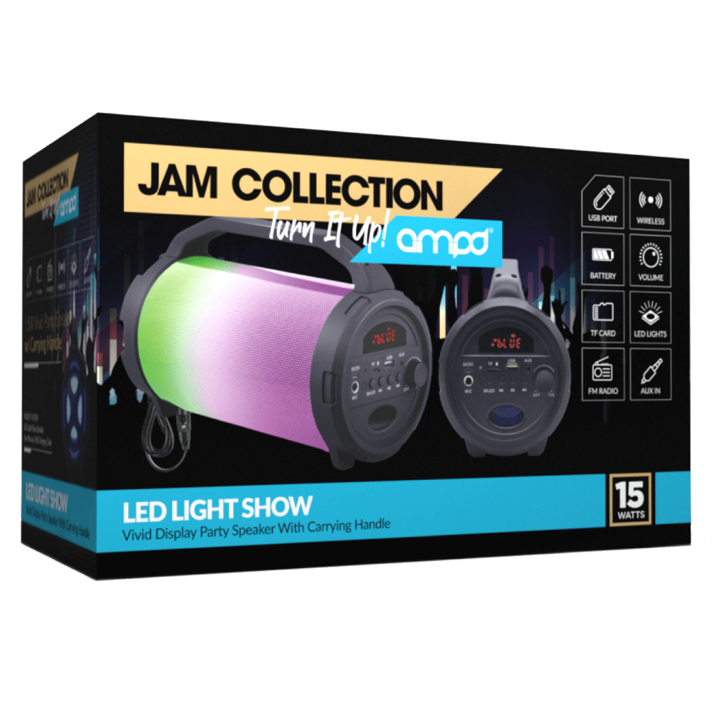 AMPD LED Light Show Bazooka Bluetooth Speaker
