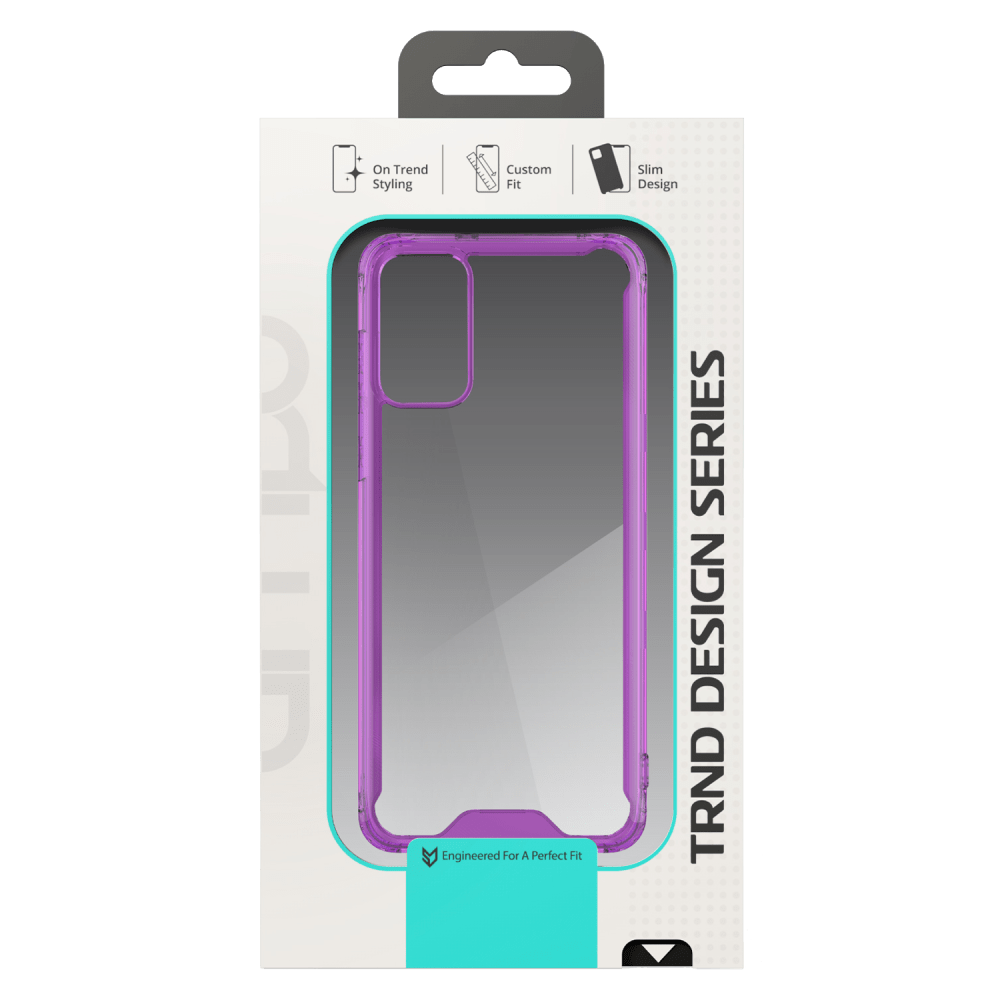 AMPD TPU / Acrylic Hard Shell Case with Colored Bumper for Motorola Moto G Play (2023) Purple