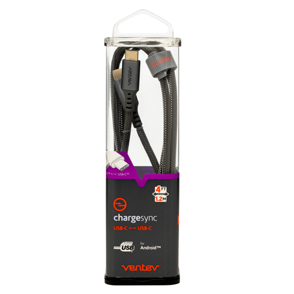 Ventev Alloy USB C to USB C High Speed Ultradurable Cable Gray