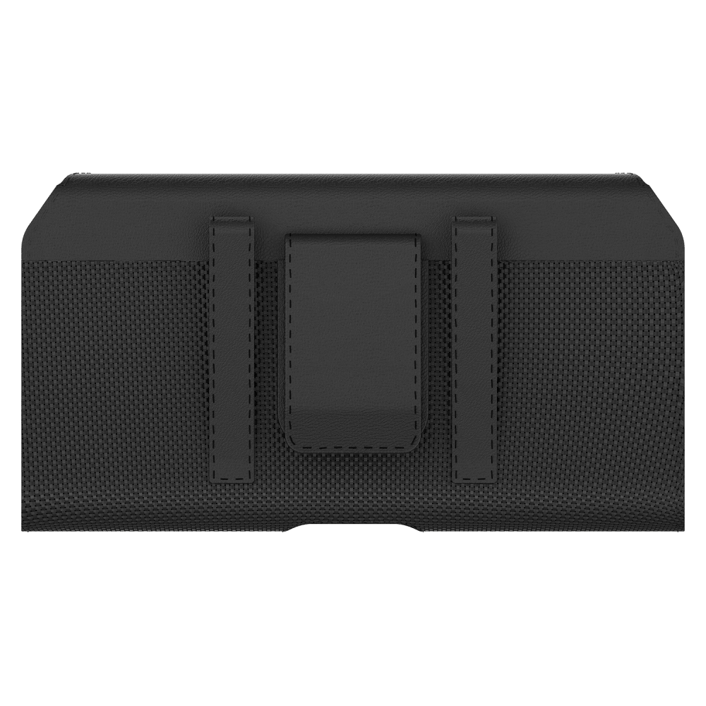 AXS Universal Leather Phone Pouch with Belt Clip (Medium) Black