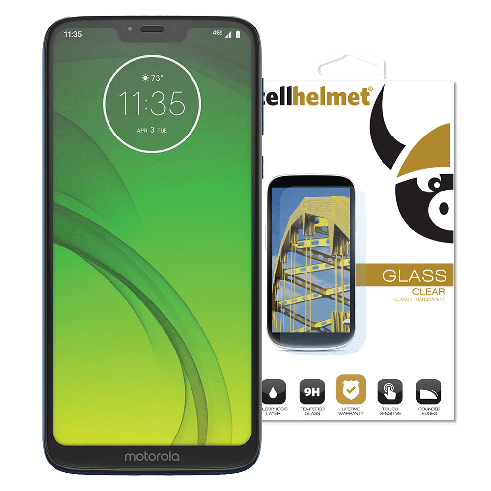 cellhelmet Tempered Glass Screen Protector for Motorola Moto G7 Power Clear