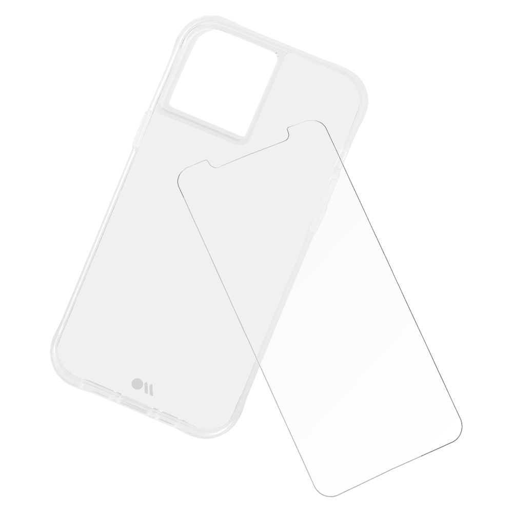 Case-Mate Protection Pack Tough Case and Glass Screen Protector for Apple iPhone 12 Pro Max Clear