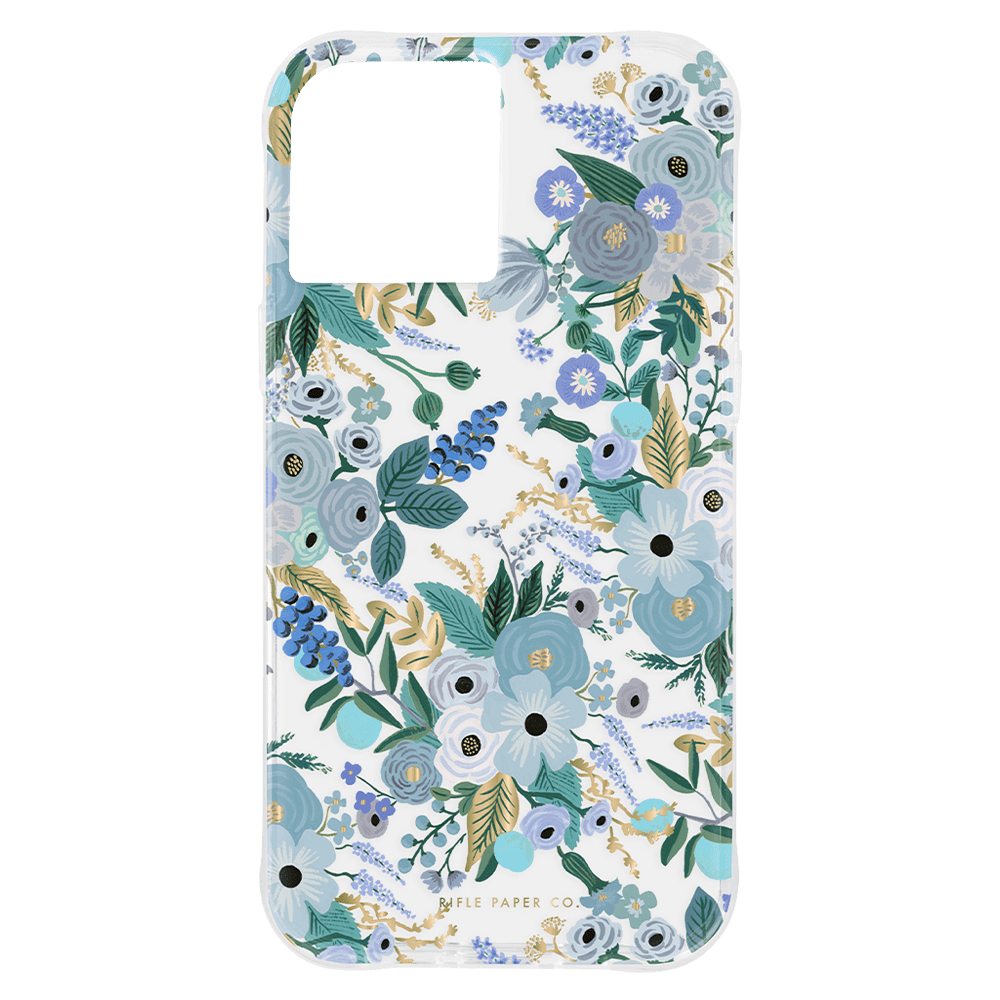 Rifle Paper Co Ultra Slim Antimicrobial Case for Apple iPhone 12 mini Garden Party Blue