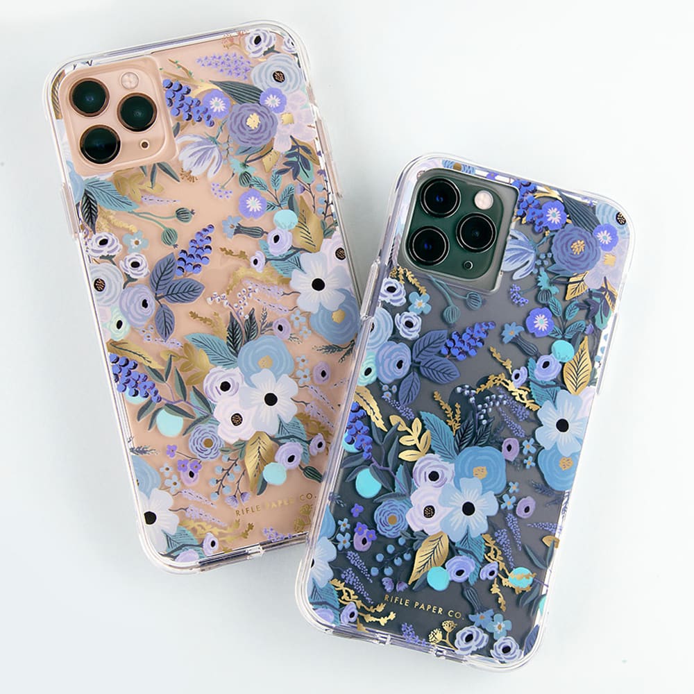 Rifle Paper Co Ultra Slim Antimicrobial Case for Apple iPhone 12 mini Garden Party Blue