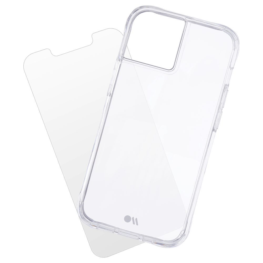 Case-Mate Protection Pack Tough Case and Glass Screen Protector for Apple iPhone 13 Clear