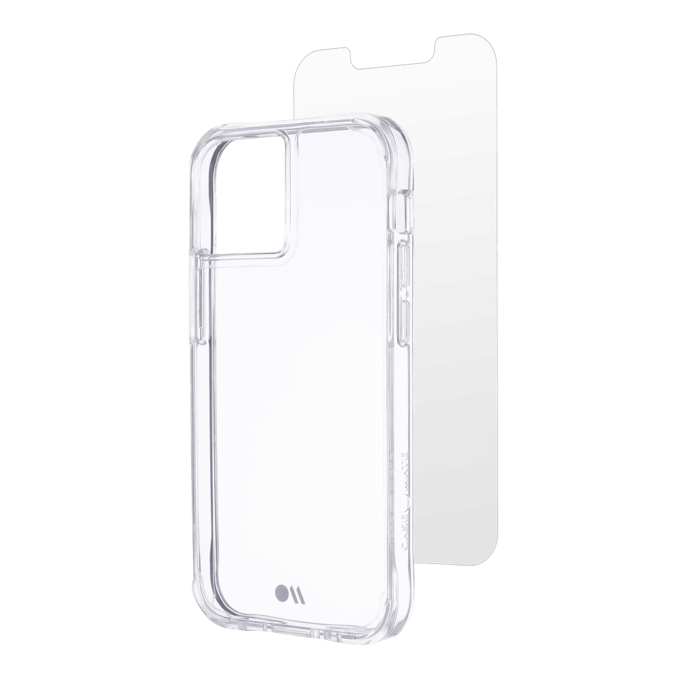 Case-Mate Protection Pack Tough Case and Glass Screen Protector for Apple iPhone 13 mini / 12 mini Clear