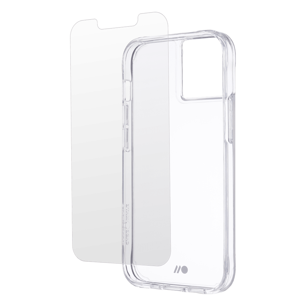 Case-Mate Protection Pack Tough Case and Glass Screen Protector for Apple iPhone 13 mini / 12 mini Clear