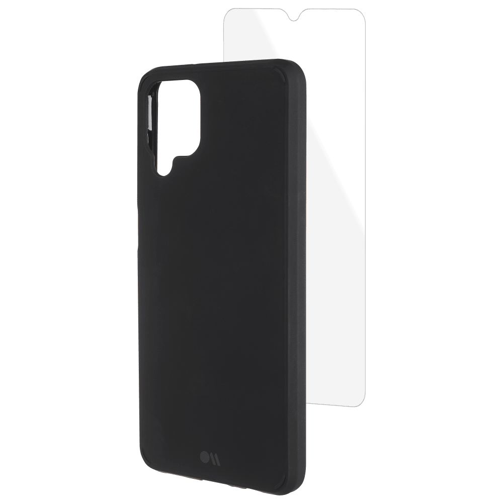 Case-Mate Protection Pack Tough Case and Glass Screen Protector for Samsung Galaxy A12 Black