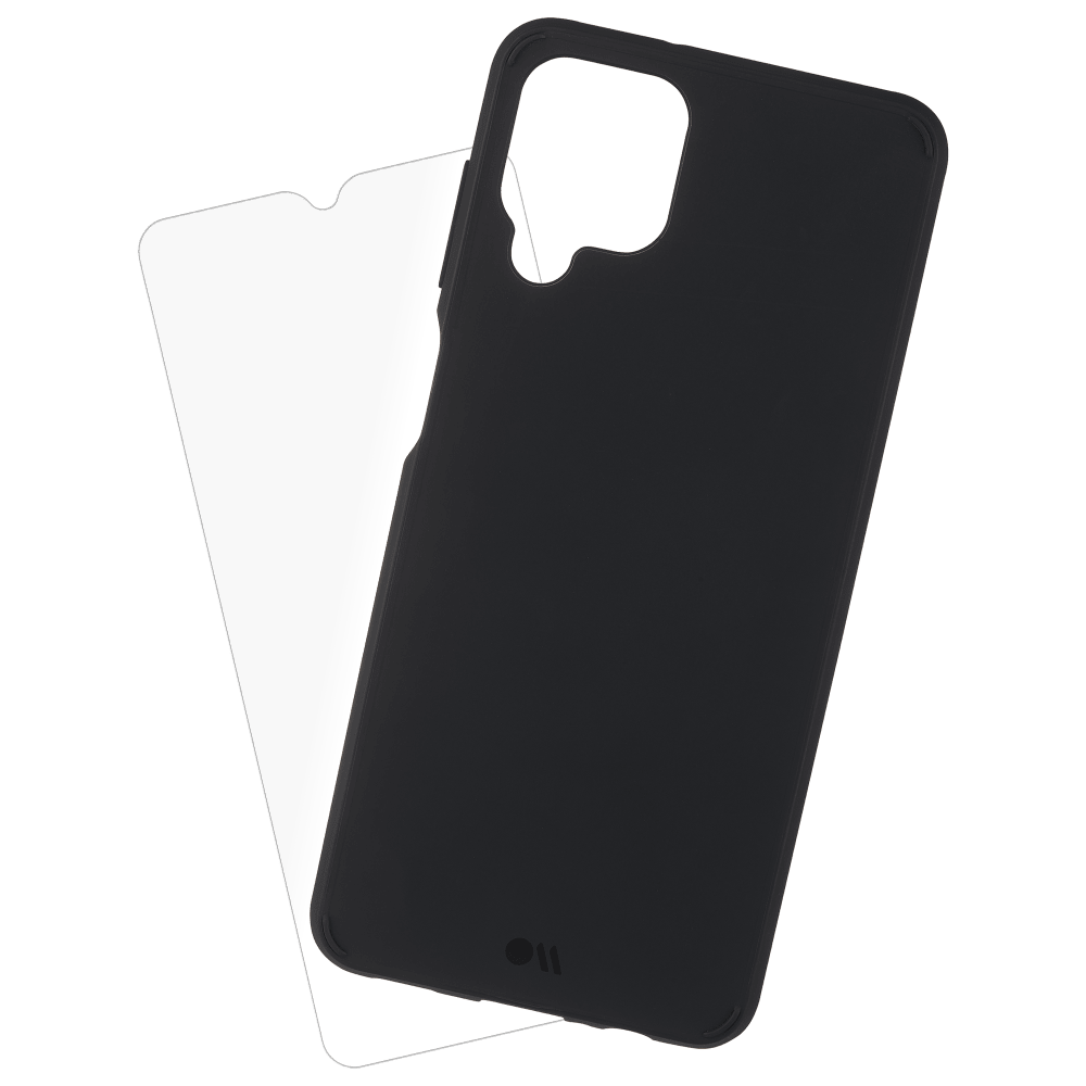 Case-Mate Protection Pack Tough Case and Glass Screen Protector for Samsung Galaxy A12 Black