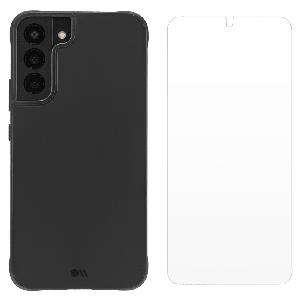 Case-Mate Protection Pack Tough Case and Glass Screen Protector for Samsung Galaxy S22 Black
