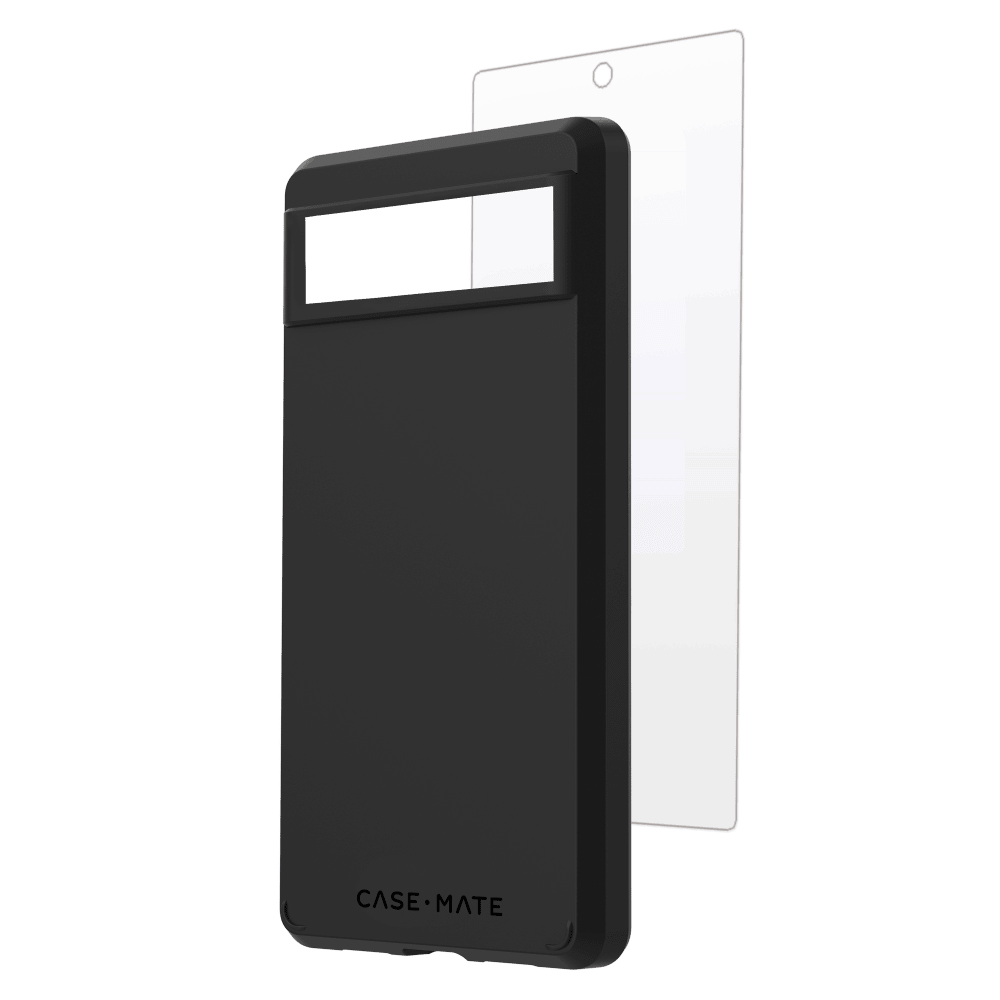 Case-Mate Protection Pack Tough Case and Glass Screen Protector for Google Pixel 6a Black
