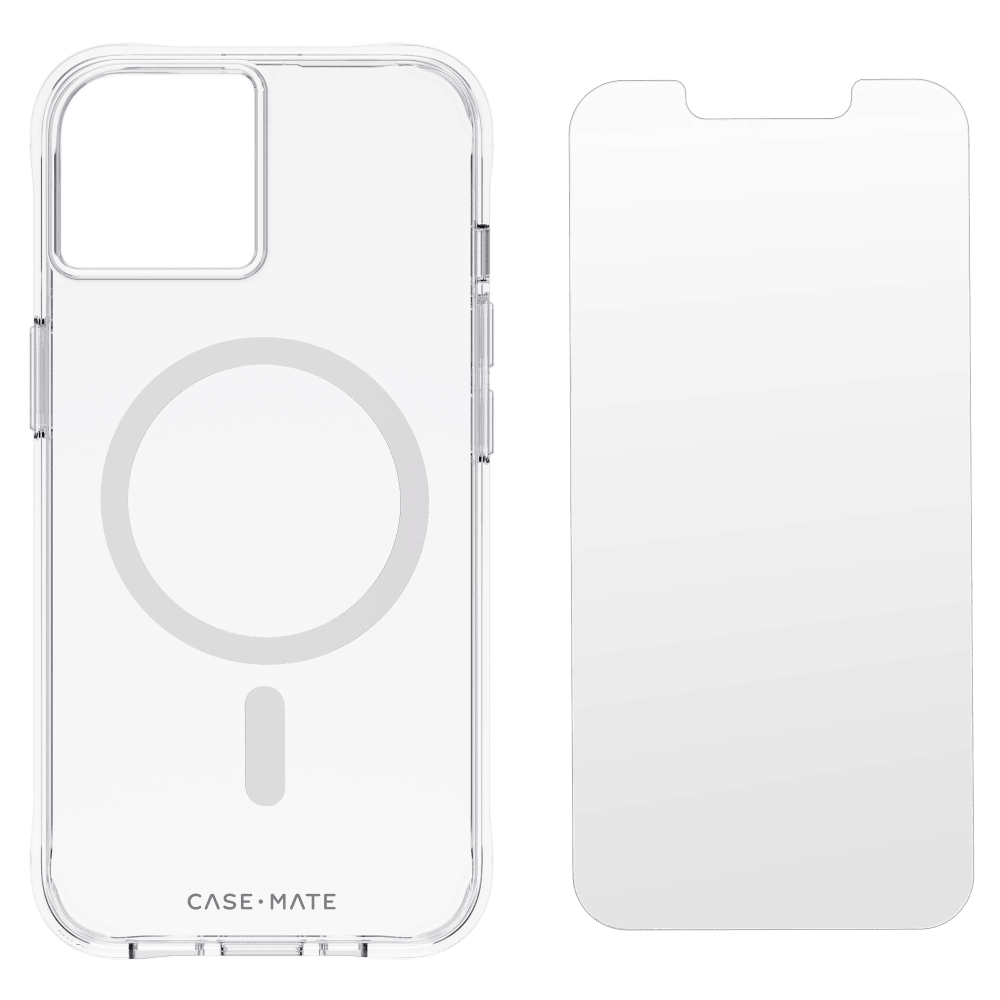 Case-Mate Protection Pack MagSafe Case and Glass Screen Protector for Apple iPhone 14 / iPhone 13