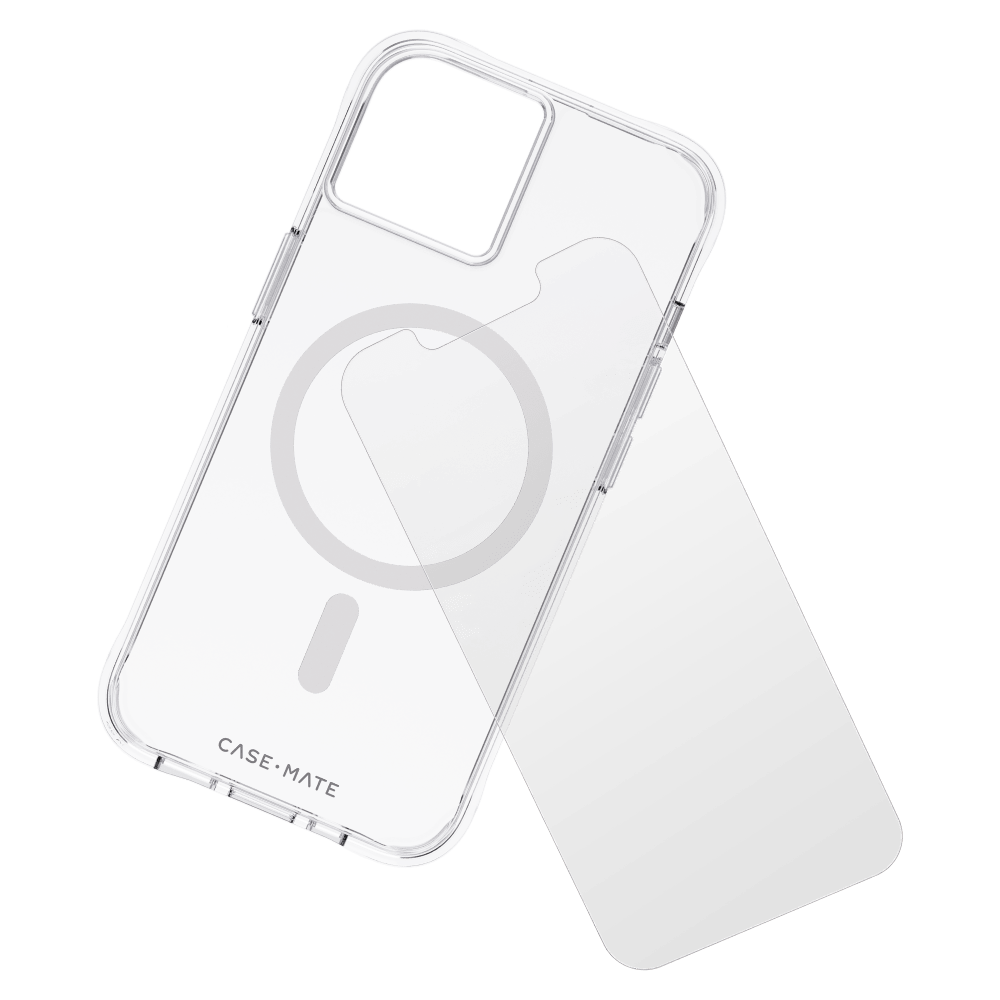 Case-Mate Protection Pack MagSafe Case and Glass Screen Protector for Apple iPhone 14 / iPhone 13