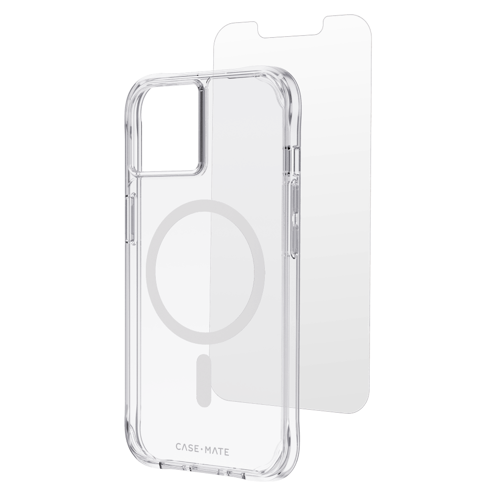 Case-Mate Protection Pack MagSafe Case and Glass Screen Protector for Apple iPhone 14 / iPhone 13