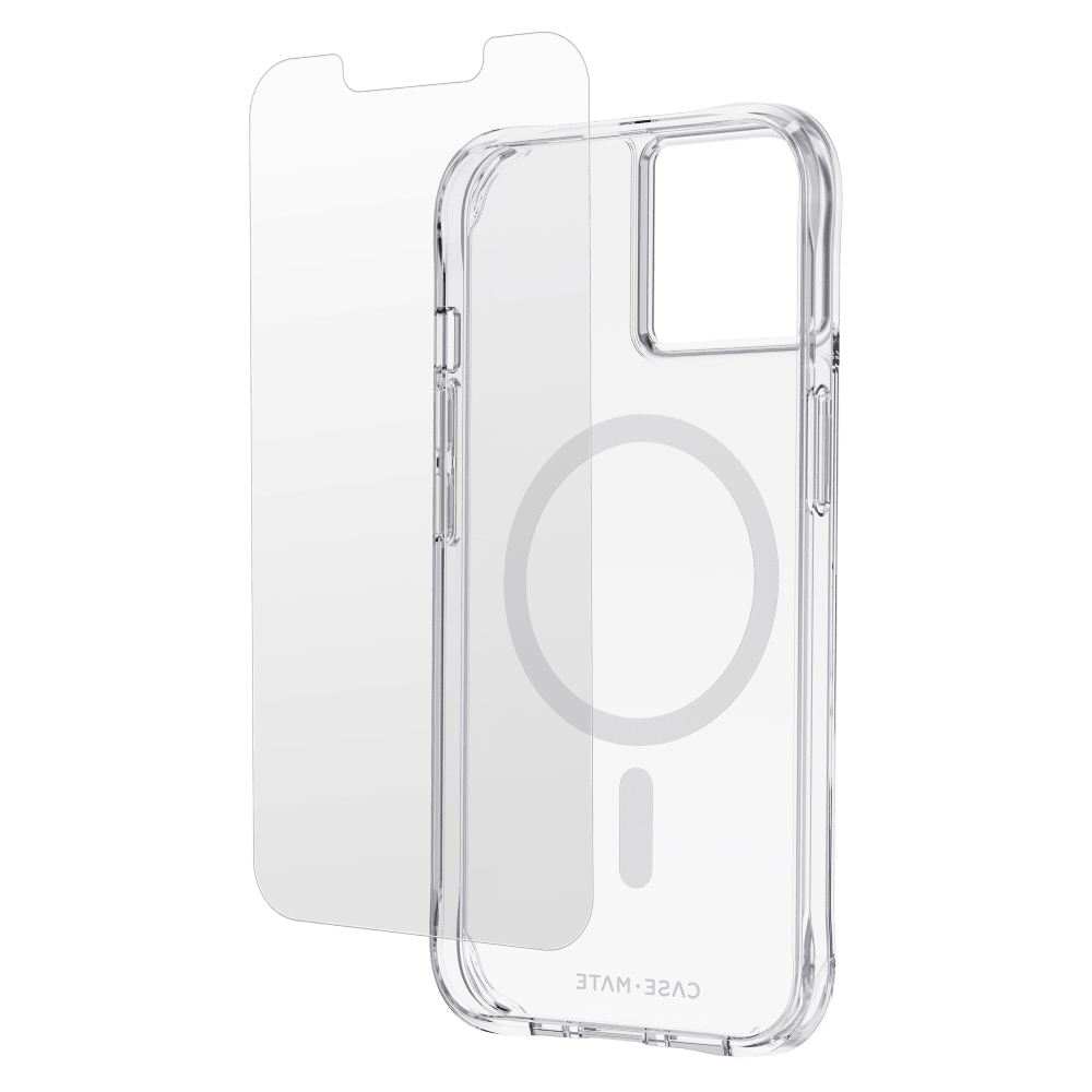 Case-Mate Protection Pack MagSafe Case and Glass Screen Protector for Apple iPhone 14 / iPhone 13
