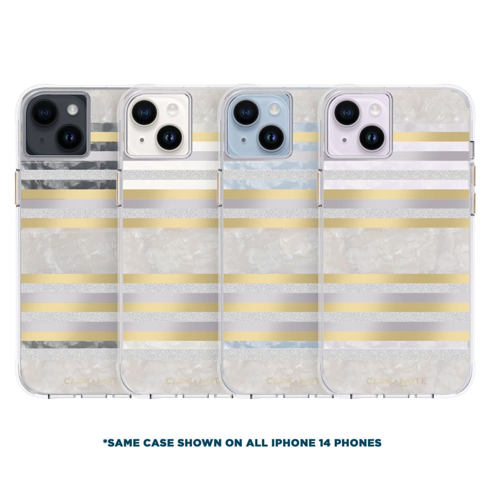 Case-Mate Pearl MagSafe Case for Apple iPhone 14 / 13 Pearl Stripes