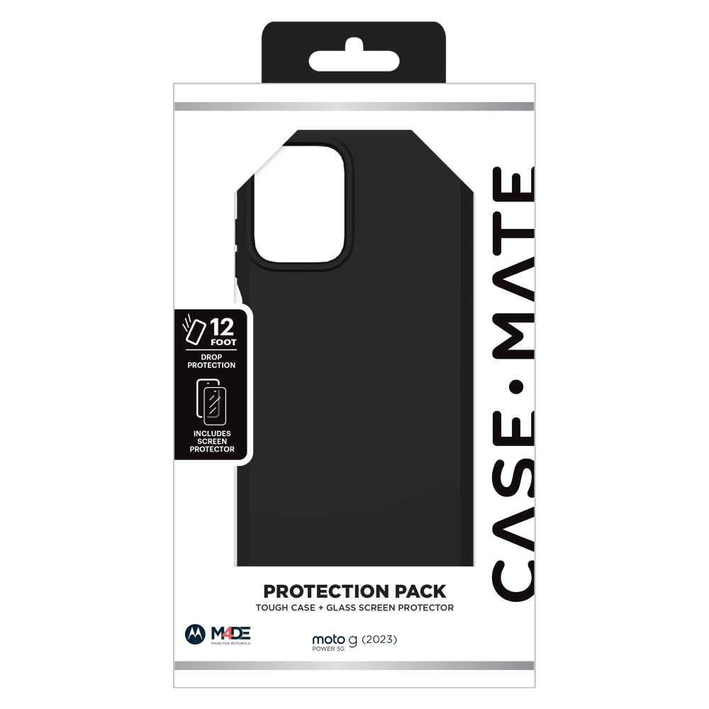 Case-Mate Protection Pack Tough Case and Glass Screen Protector for Motorola Moto G Power 5G (2023)
