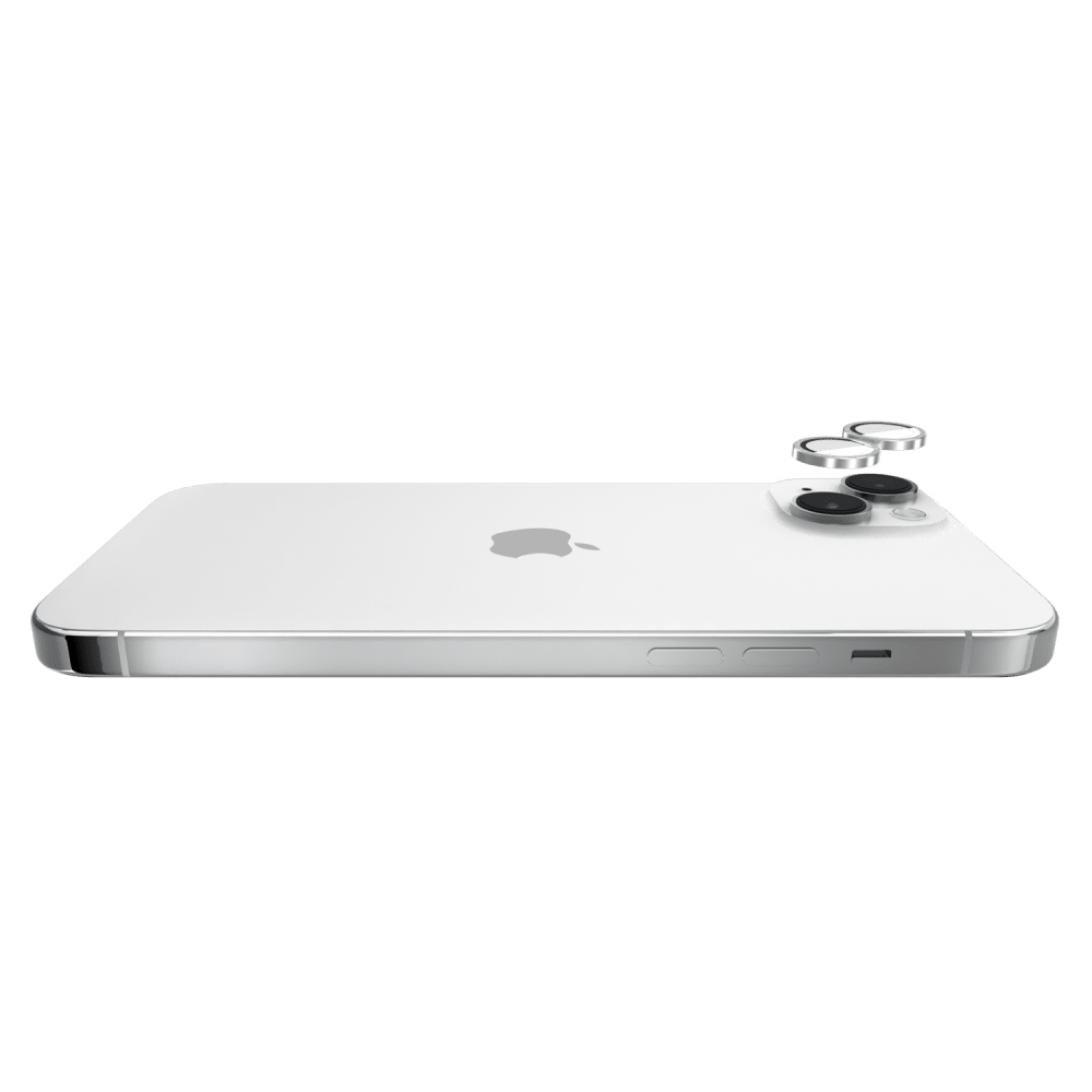 Case-Mate Aluminum Ring Camera Lens Glass Protector for Apple iPhone 14 / 14 Plus Silver Sparkle Twinkle