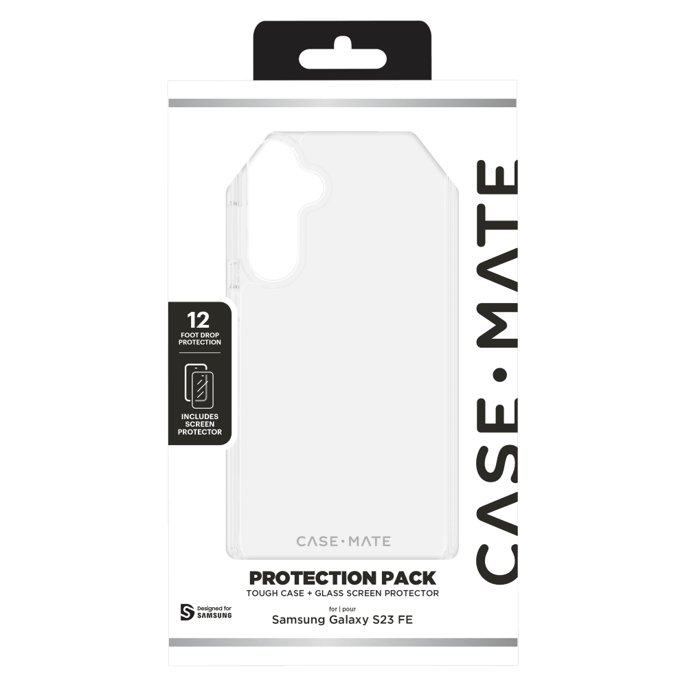 Case-Mate Protection Pack Tough Case and Glass Screen Protector for Samsung Galaxy S23 FE
