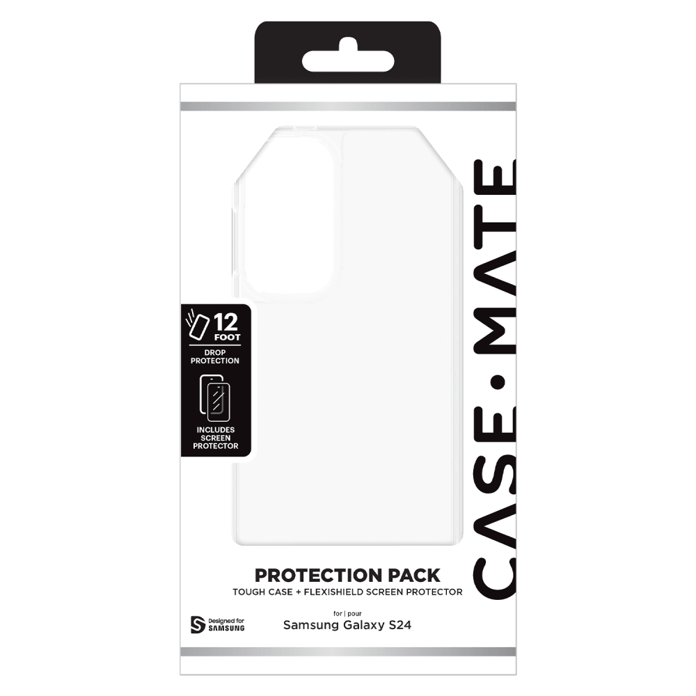 Case-Mate Protection Pack Tough Case and Glass Screen Protector for Samsung Galaxy S24