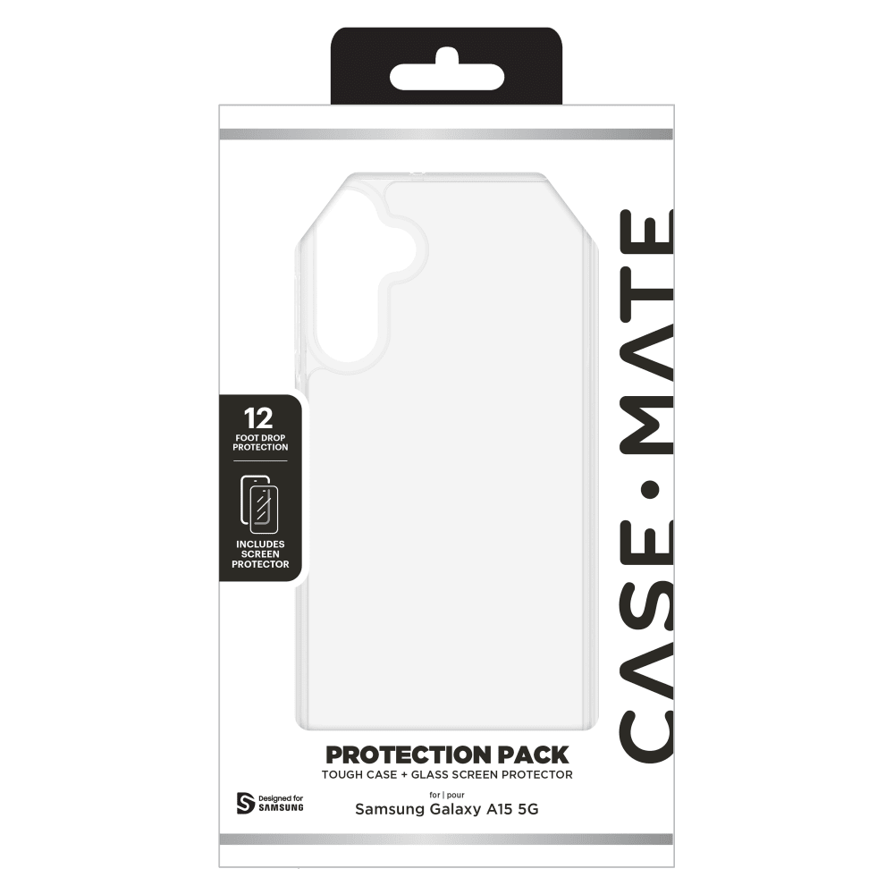Case-Mate Protection Pack Tough Case and Glass Screen Protector for Samsung Galaxy A15 5G