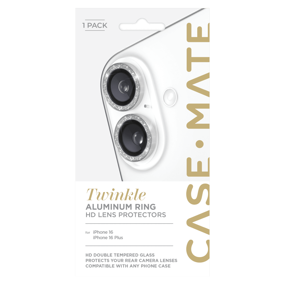 Case-Mate Aluminum Ring Camera Lens Glass Protector for Apple iPhone 16 / iPhone 16 Plus
