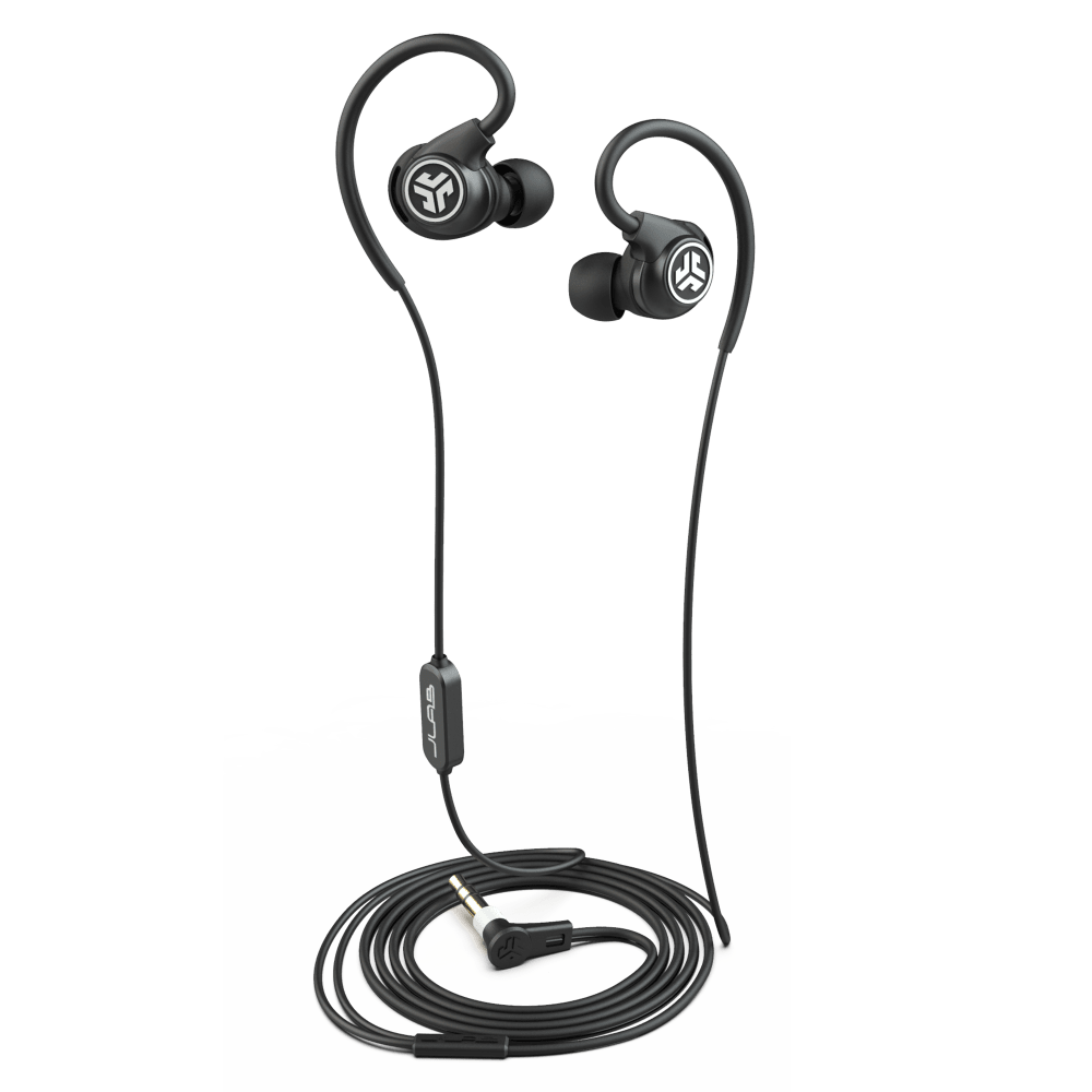 JLab Fit 2.0 Sport Wired In Ear Earbuds Black