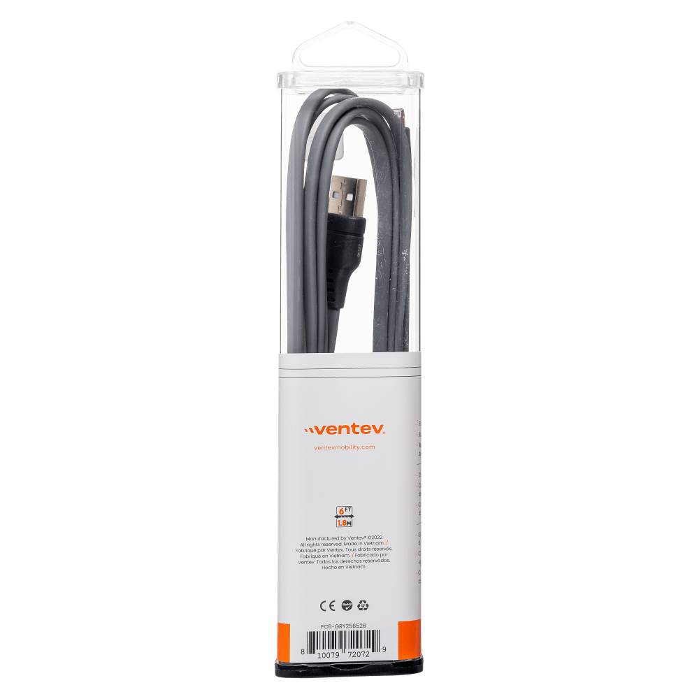 Ventev ChargeSync Flat USB A to Apple Lightning Cable 6ft