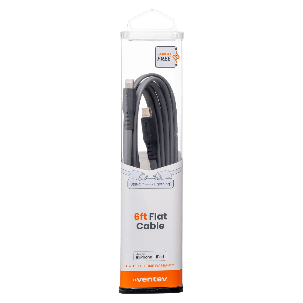 Ventev ChargeSync Flat USB C to Apple Lightning Cable 6ft