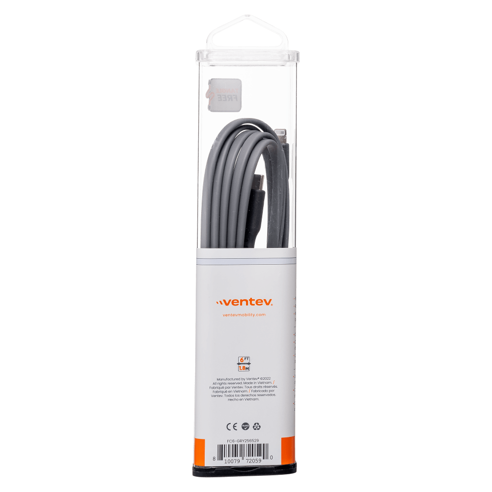 Ventev ChargeSync Flat USB C to Apple Lightning Cable 6ft