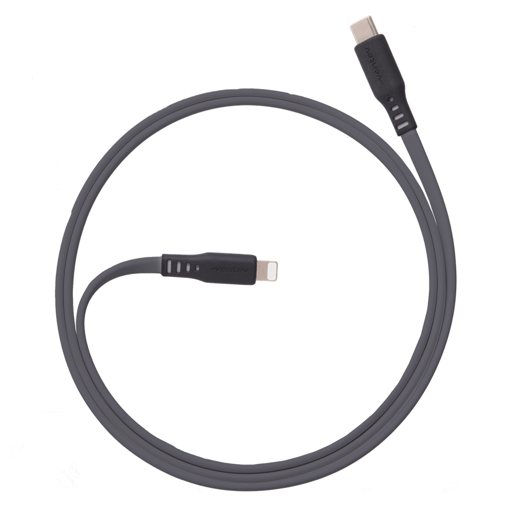 Ventev Flat USB C to Apple Lightning High Speed Tangle-Free Cable 6ft