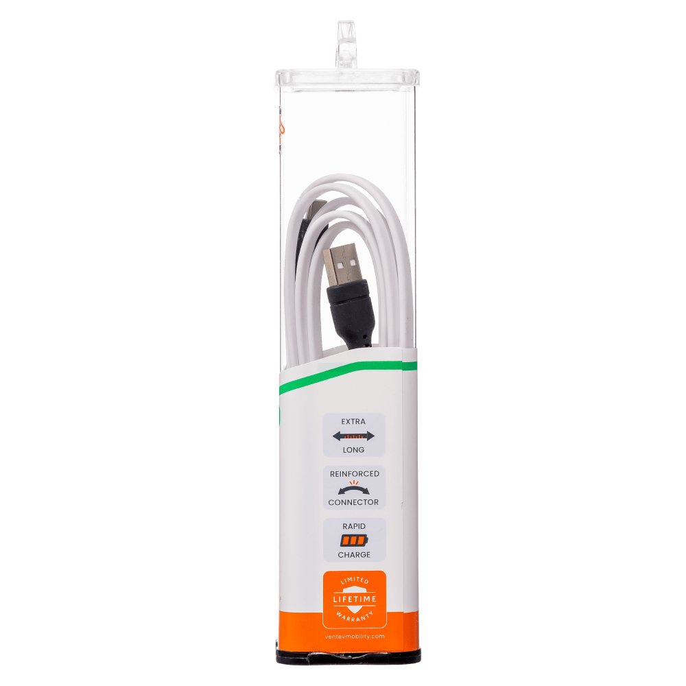 Ventev Chargesync Flat USB A to USB C Cable 6ft White