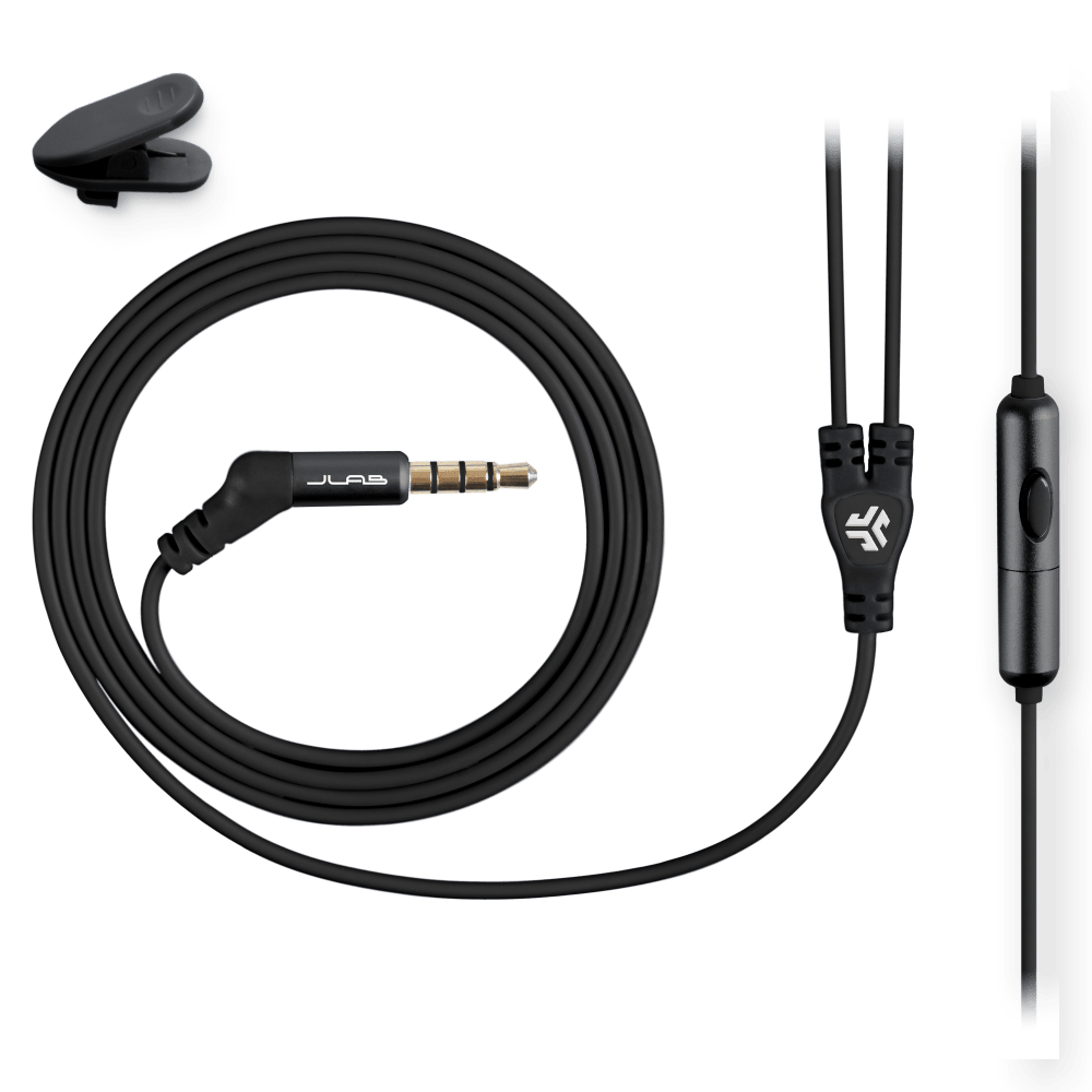 JLab Metal Wired In Ear Earbuds Black