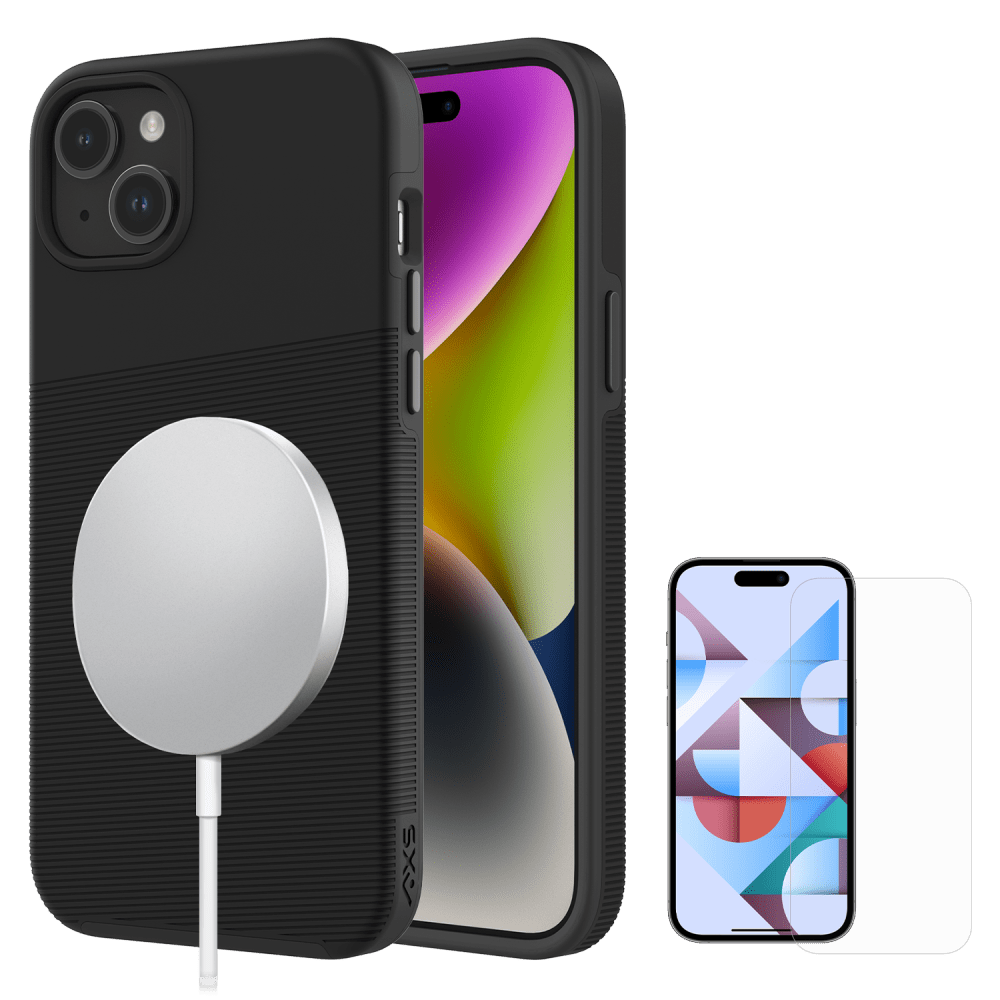 AXS PROTech Plus MagSafe Case and ARMORGlass for Apple iPhone 15 Plus Black