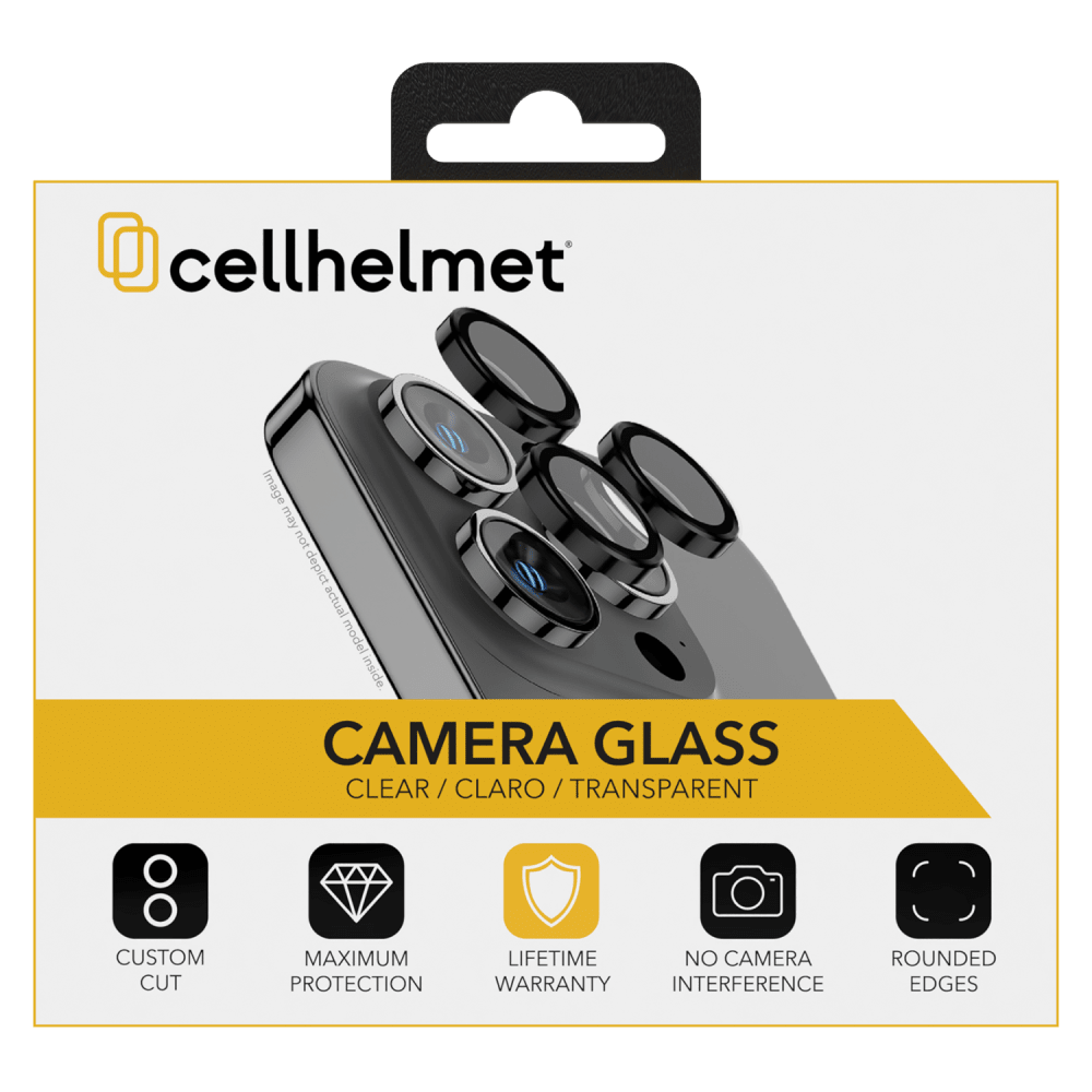 Cellhelmet Tempered Glass Camera Screen Protector for Apple iPhone 15 Pro / iPhone 15 Pro Max