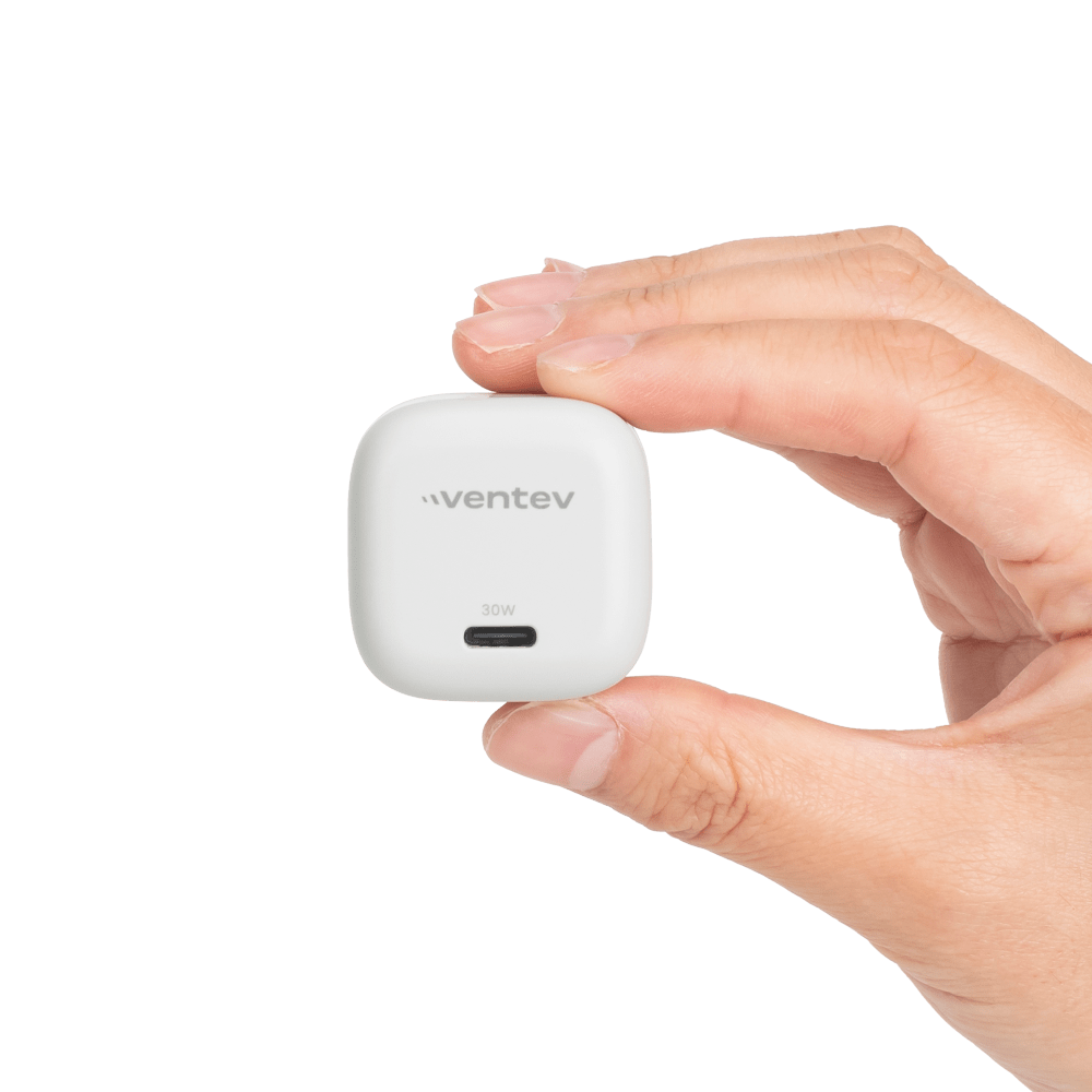 Ventev 30W ULTRAFAST USB C Universal GaN Mini Wall Charger White