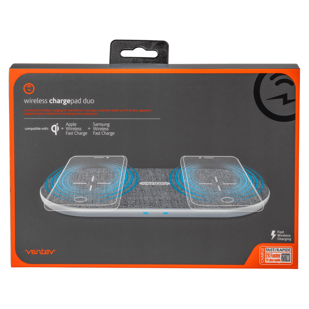 Ventev wireless chargepad duo 20W Gray, White