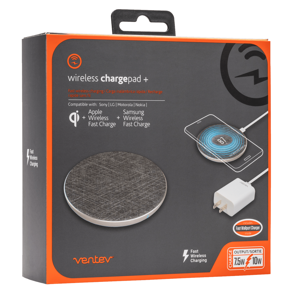 Ventev wireless chargepad plus 10W Gray, White