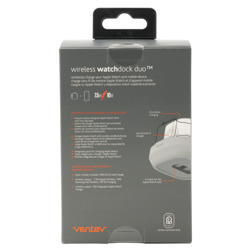 Ventev wireless watchdock duo Wireless Charging Pad 10W and Apple Watch Charger