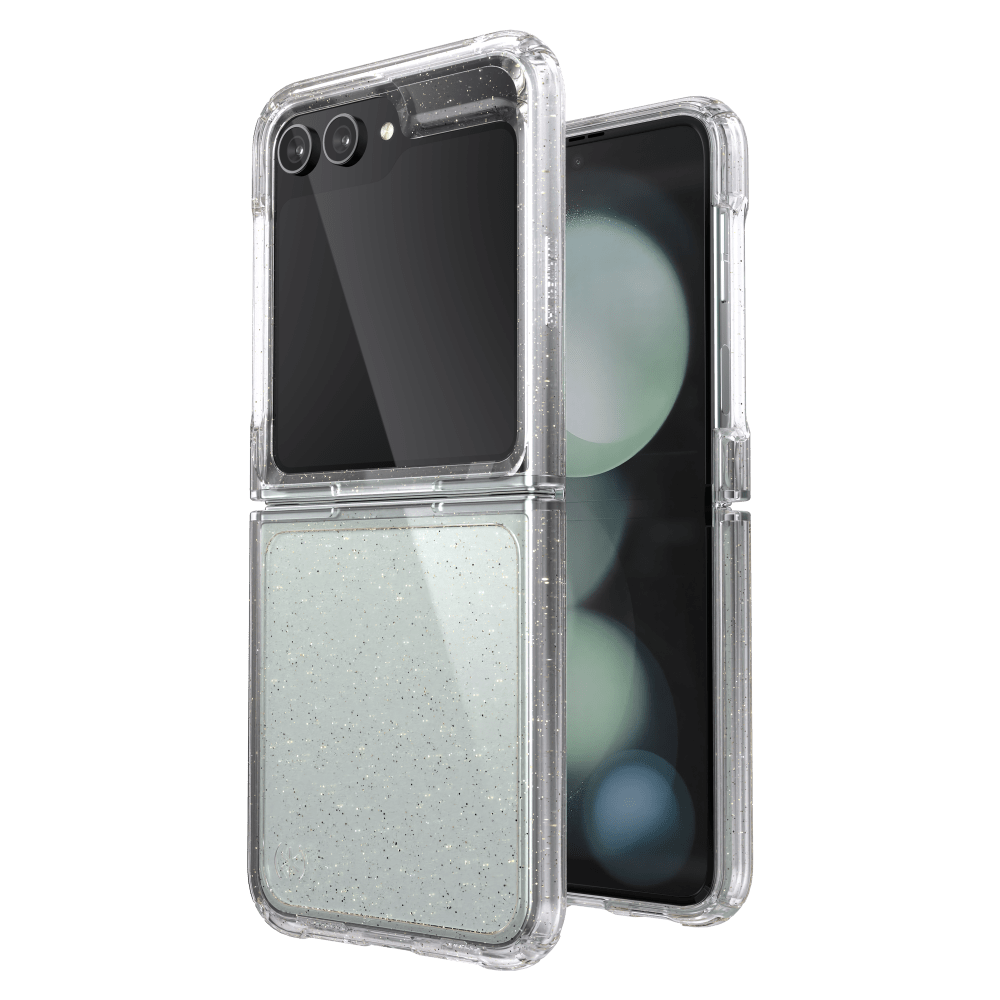 Speck Presidio Perfect Clear Case for Samsung Galaxy Z Flip5 Clear and Gold Glitter