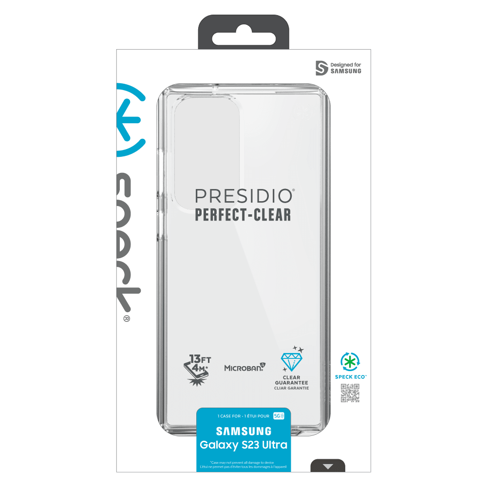 Speck Presidio Perfect Clear Case for Samsung Galaxy S23 Ultra Clear