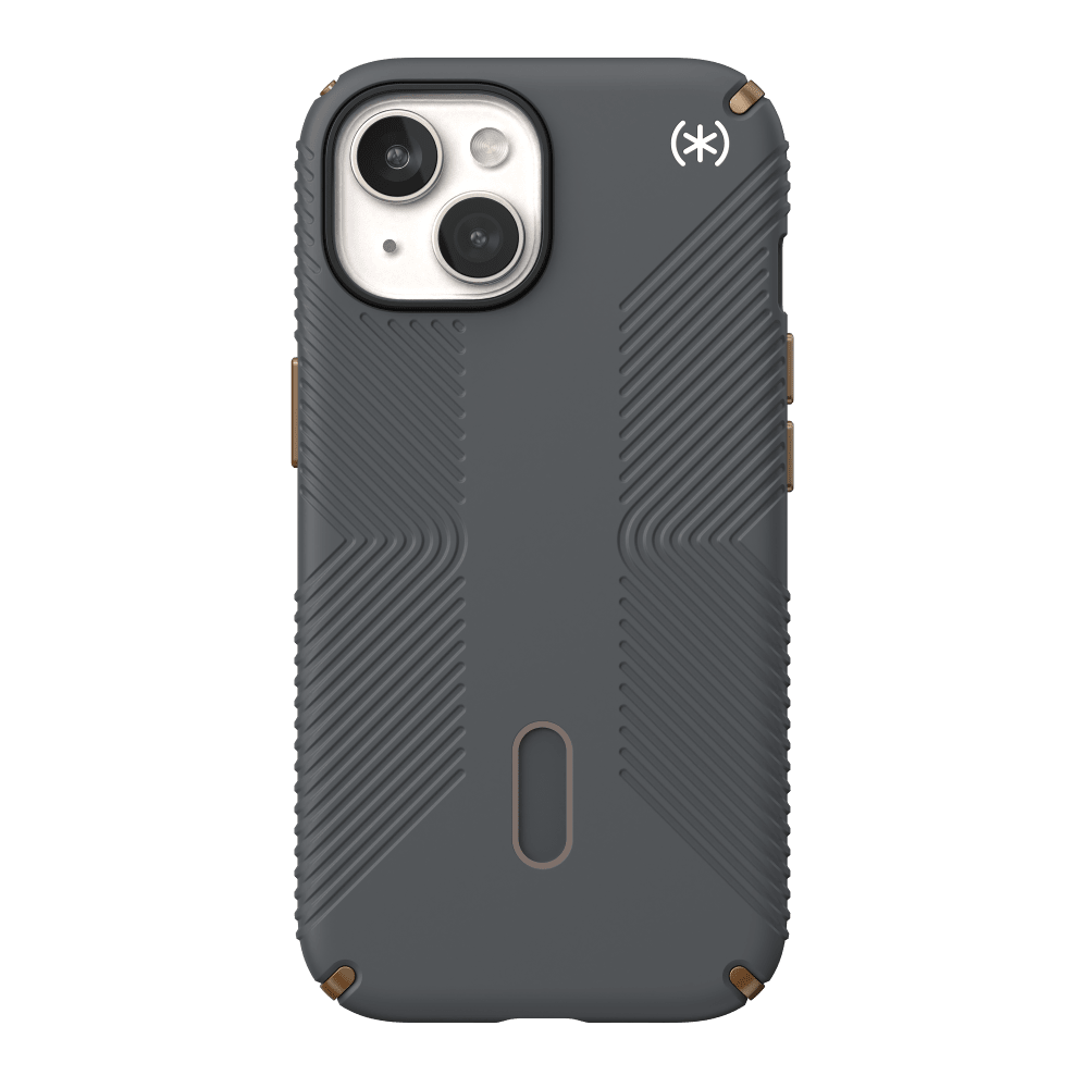 Speck Presidio2 Grip MagSafe Case for Apple iPhone 15 / iPhone 14 / iPhone 13 Charcoal Grey