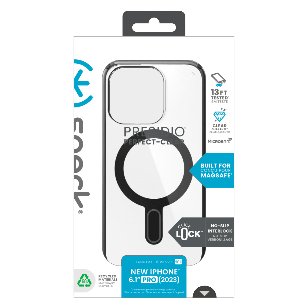 Speck Presidio Clear Plus Case for Apple iPhone 15 Pro Clear