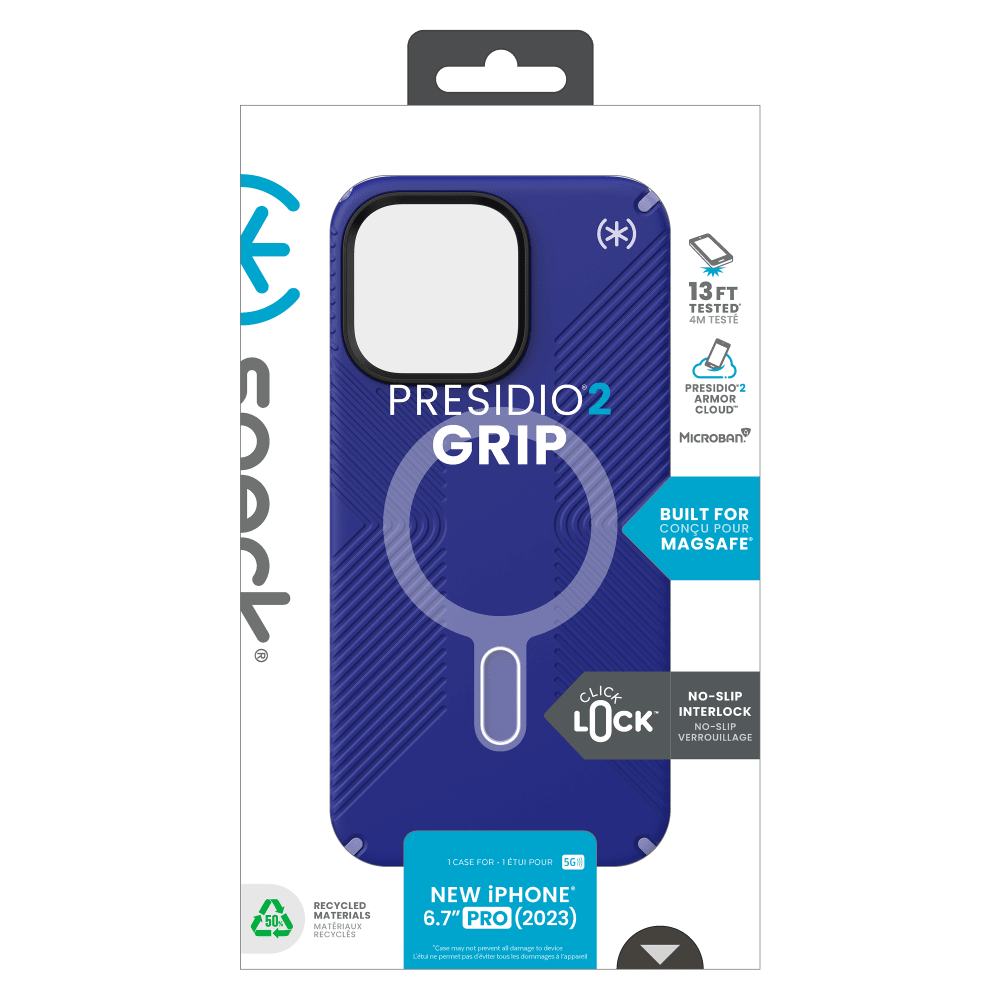 Speck Presidio2 Grip MagSafe Case for Apple iPhone 15 Pro Max Future Blue