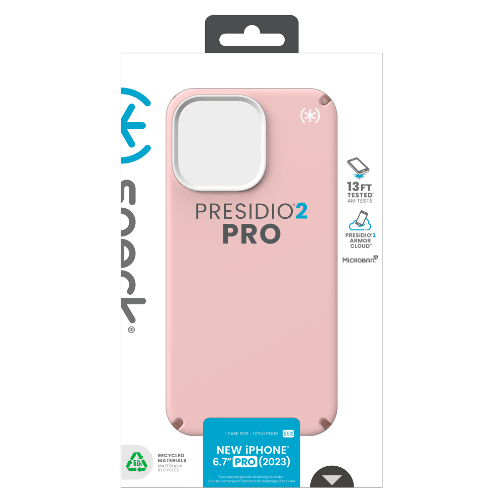 Speck Presidio2 Pro Case for Apple iPhone 15 Pro Max Dahlia Pink