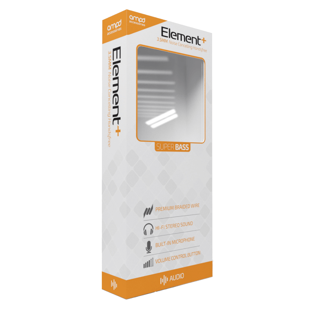 AMPD Element Plus 3.5mm In Ear Wired Headphones Black