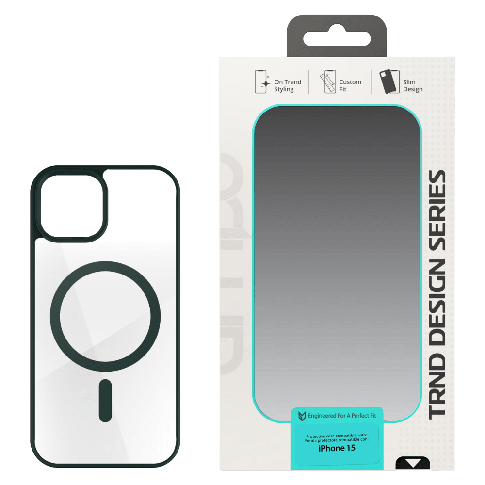 AMPD TPU / Acrylic Crystal Clear MagSafe Case for Apple iPhone 15 Green